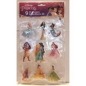 Disney Princess Pack Of 9 3D Stickers Fun,craft, and scrapbook